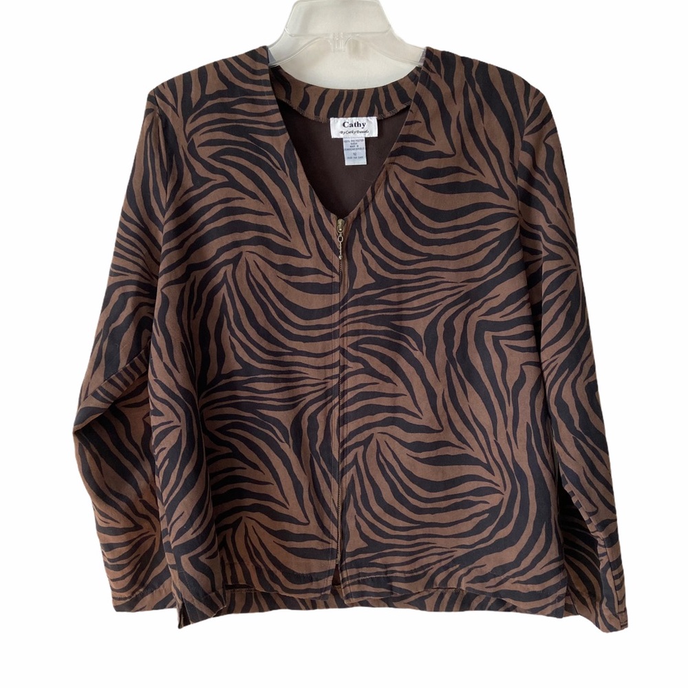 Workmen’s Tiger Print Suede Blend Jacket sz 12